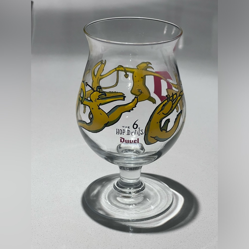 Duvel Tulip Beer Glass The 6 Hop Devils Brewery Collectible Barware- duvelish